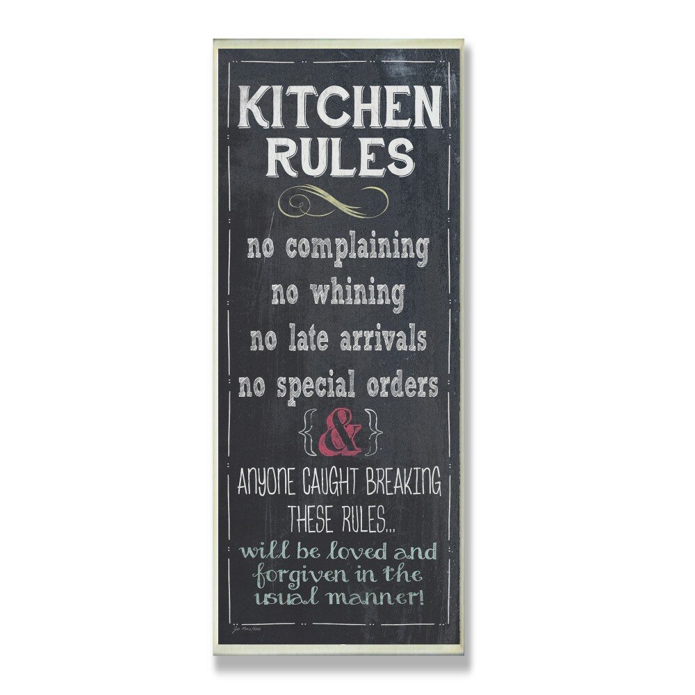 Winston Porter Kitchen Rules Chalkboard Look Textual Art Print