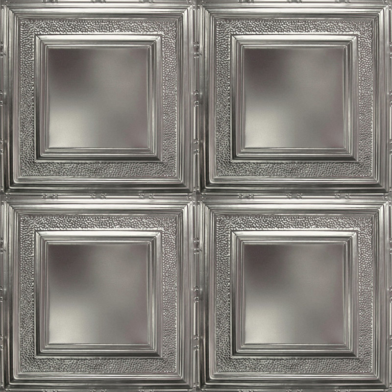 American Tin Ceilings Unfinished Tin 2 Ft X 2 Ft Nailed Up