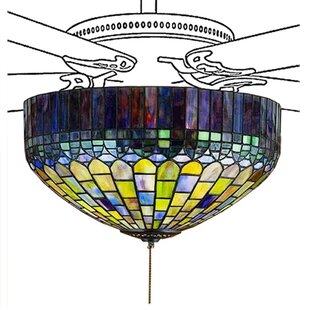 Tiffany Candice 3 Light Bowl Ceiling Fan Light Kit