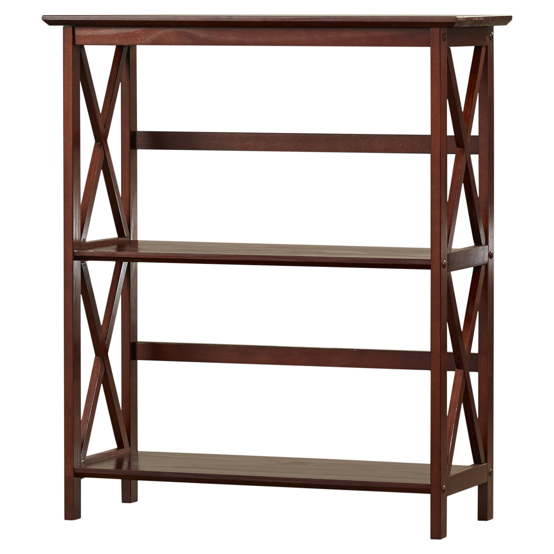 Ebern Designs Kettner 34'' H x 29.5'' W Solid Wood Etagere Bookcase ...