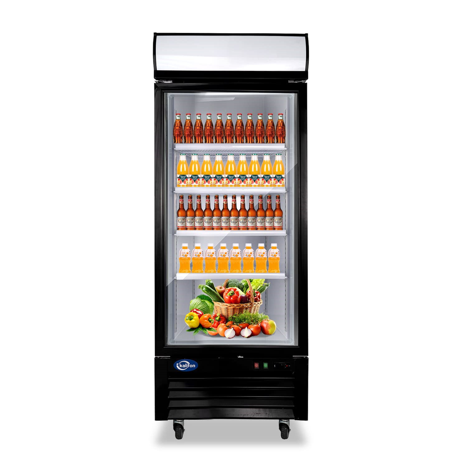 Kalifon Commercial Refrigerator Merchandiser With Glass Door, 20Cu.Ft Display Refrigerator