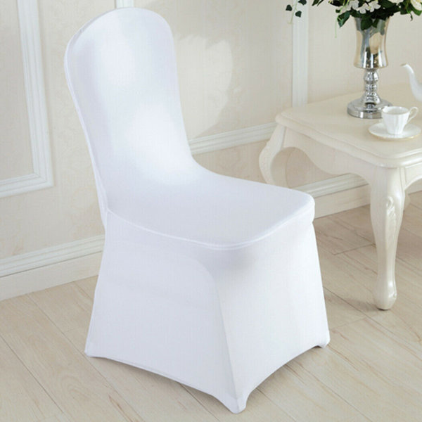 50 CHAIR COVERS WHITE POLYESTER WEDDING  FOR SALE NEW 