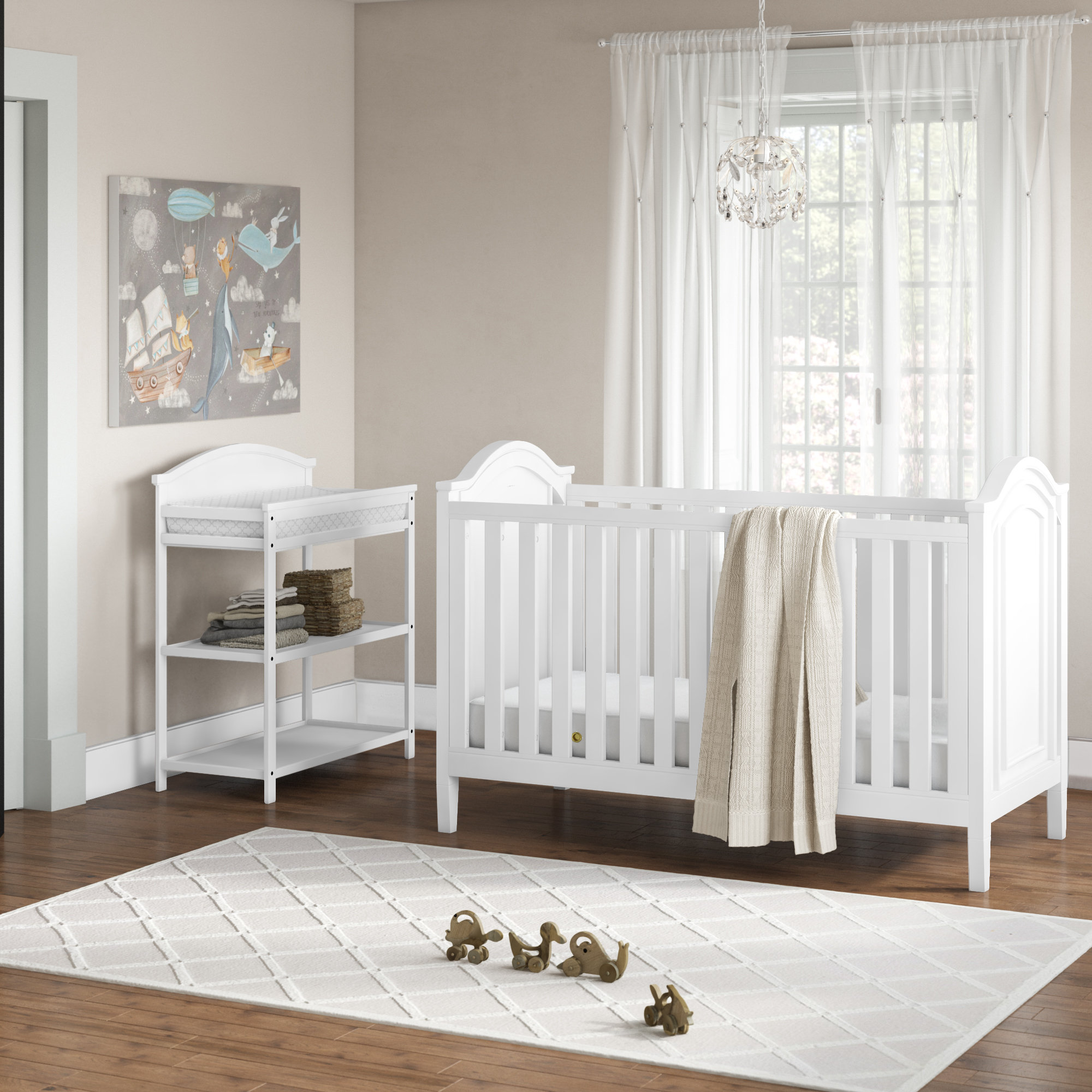 Three Posts Baby Kids Convertible Standard 3 Piece Crib Nursery Standard 3 Piece Crib Nursery