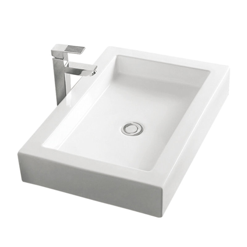 KDK HOME Vitreous China Rectangular Vessel Bathroom Sink ...