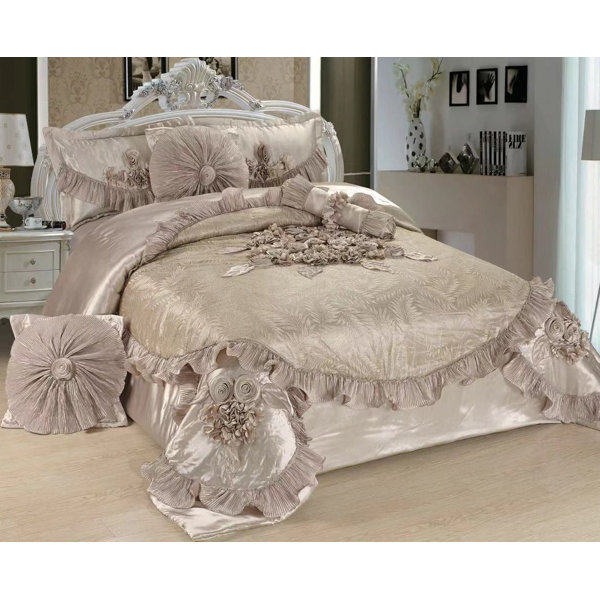 Details about   Floral Printing Soft Bed Skirt And Pillowcase Set King Queen Twin Size Bedspread 