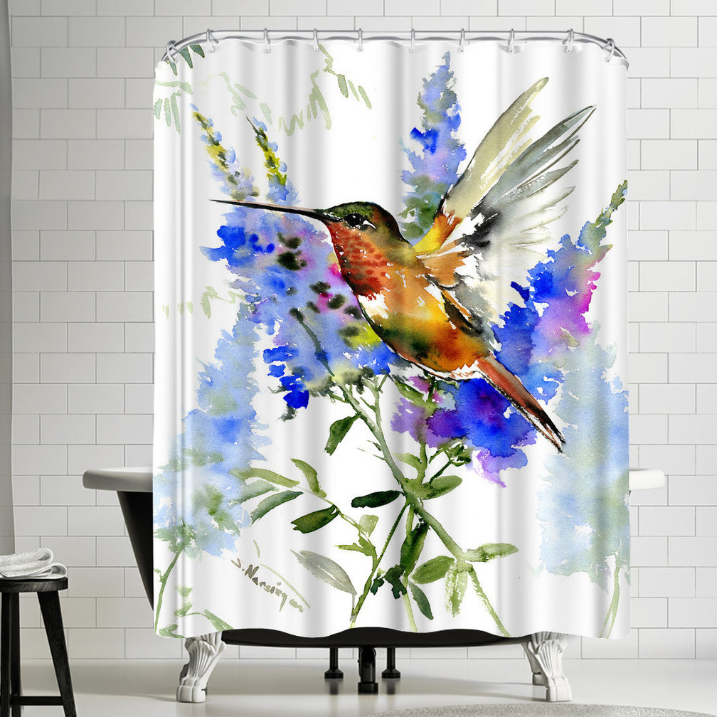 East Urban Home Suren Nersisyan Alens Hummingbird Single Shower Curtain Reviews Wayfair