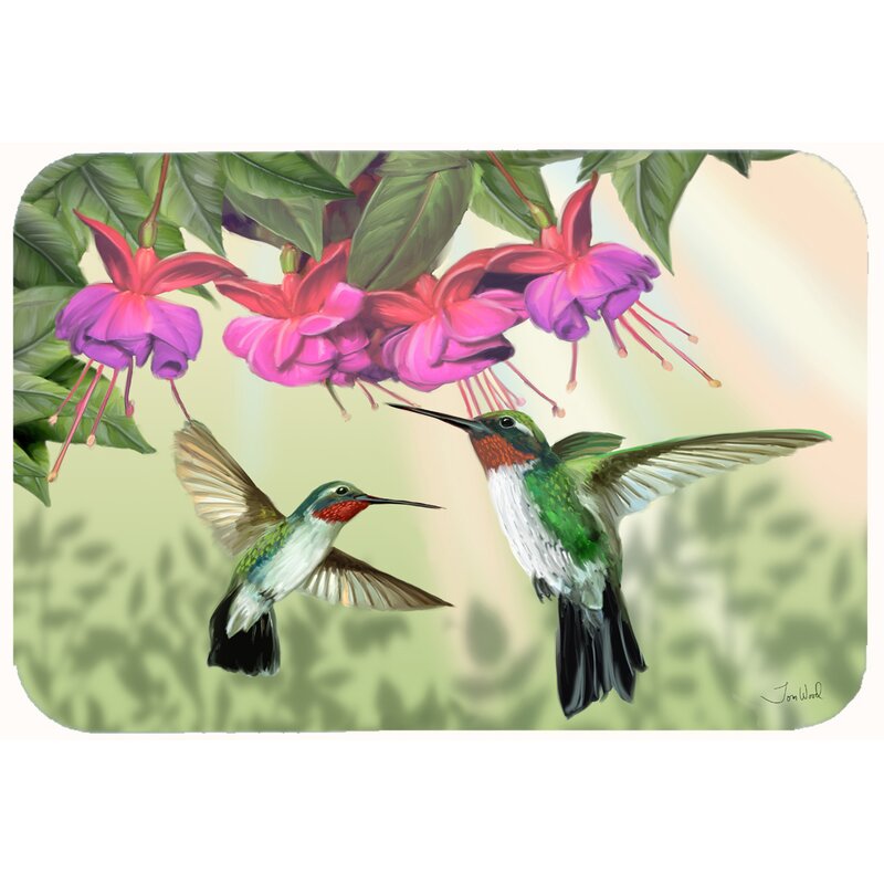 Caroline S Treasures Fuchsia And Hummingbirds Bath Rug Wayfair