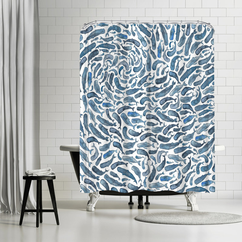 East Urban Home Elena Oneill Sperm Whales Single Shower Curtain