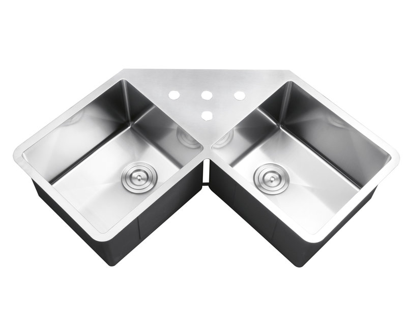 Gravena Corner 43 75 L X 23 W Double Basin Undermount Kitchen Sink