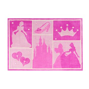 Princess Castle Patchwork Pink Area Rug