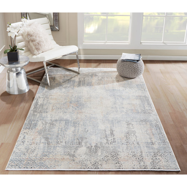 17 Stories Minor Power Loom Gray Rug Wayfair