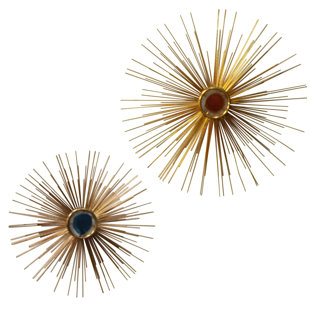 Metal Starburst Wall Decor Wayfair 2 Piece Metal Starburst Wall Décor Set