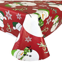 NEW Details about   Happy Holiday Vinyl Flannel Backed Tablecloth Winter Christmas DOGS 