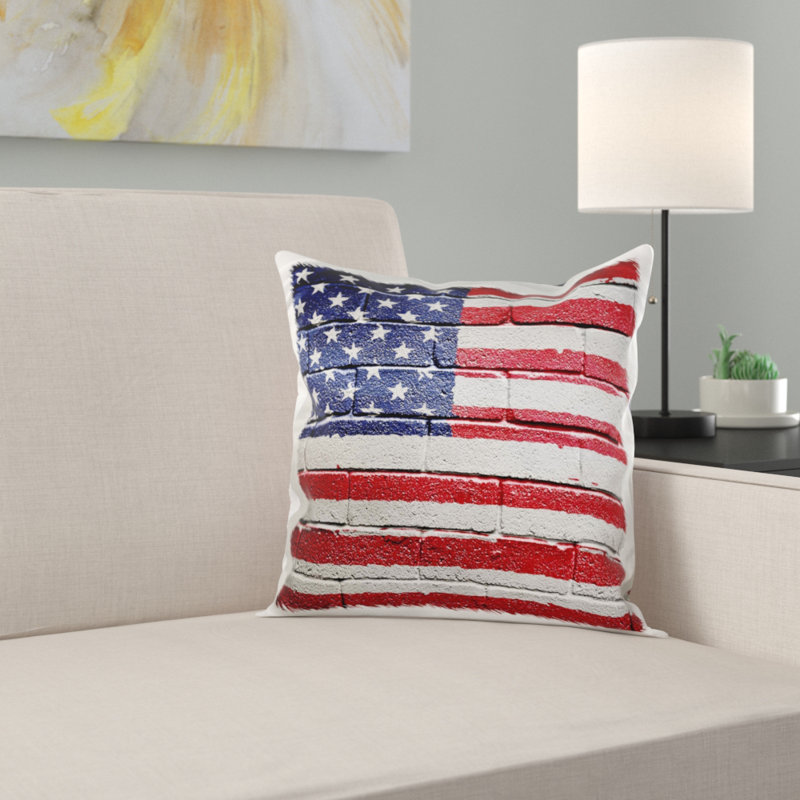 East Urban Home Usa American Flag On Brick Wall National Country