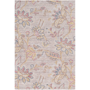 Arata Floral Hand-Tufted Wool Ivory Area Rug