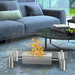 Alisha Ventless Free Standing Ethanol Fireplace by Orren Ellis