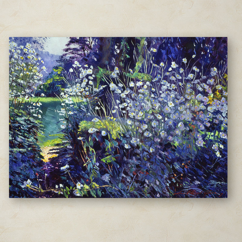 Trademark Art Tangled White Flowers Painting Print On Wrapped