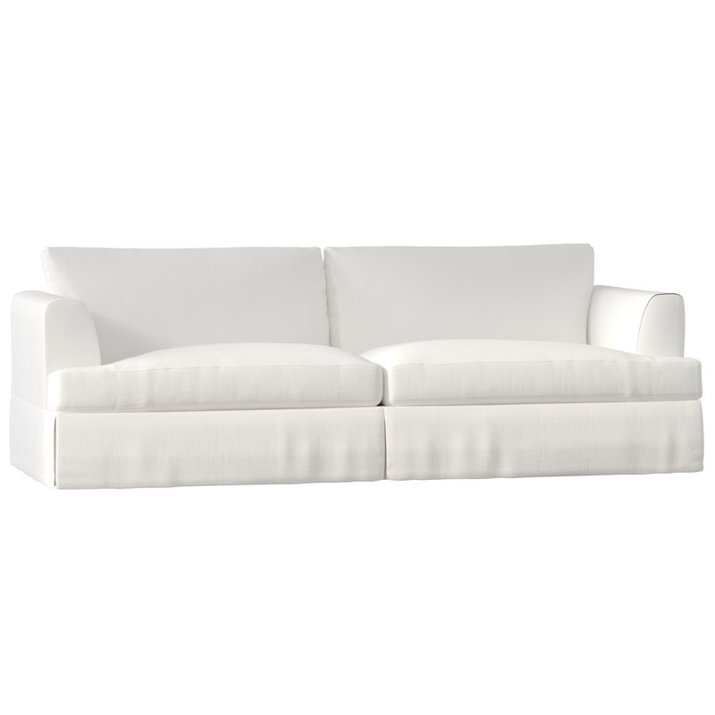 Clausen white cotton 2-cushion sofa #whitesofa #beachy #shabbychic