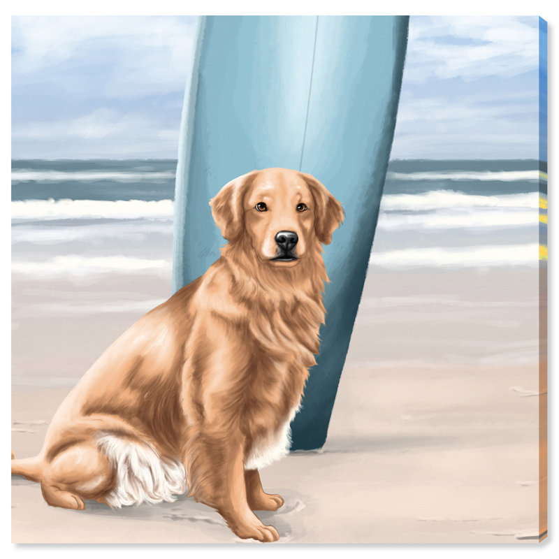 Highland Dunes Surfer Golden Retriever Graphic Art Print On Wrapped Canvas Wayfair The gold standard of therapy, sporting. wayfair