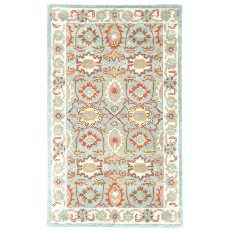 Darby Home Co Chaim Oriental Handmade Tufted Wool Light Blue Area Rug Reviews Wayfair