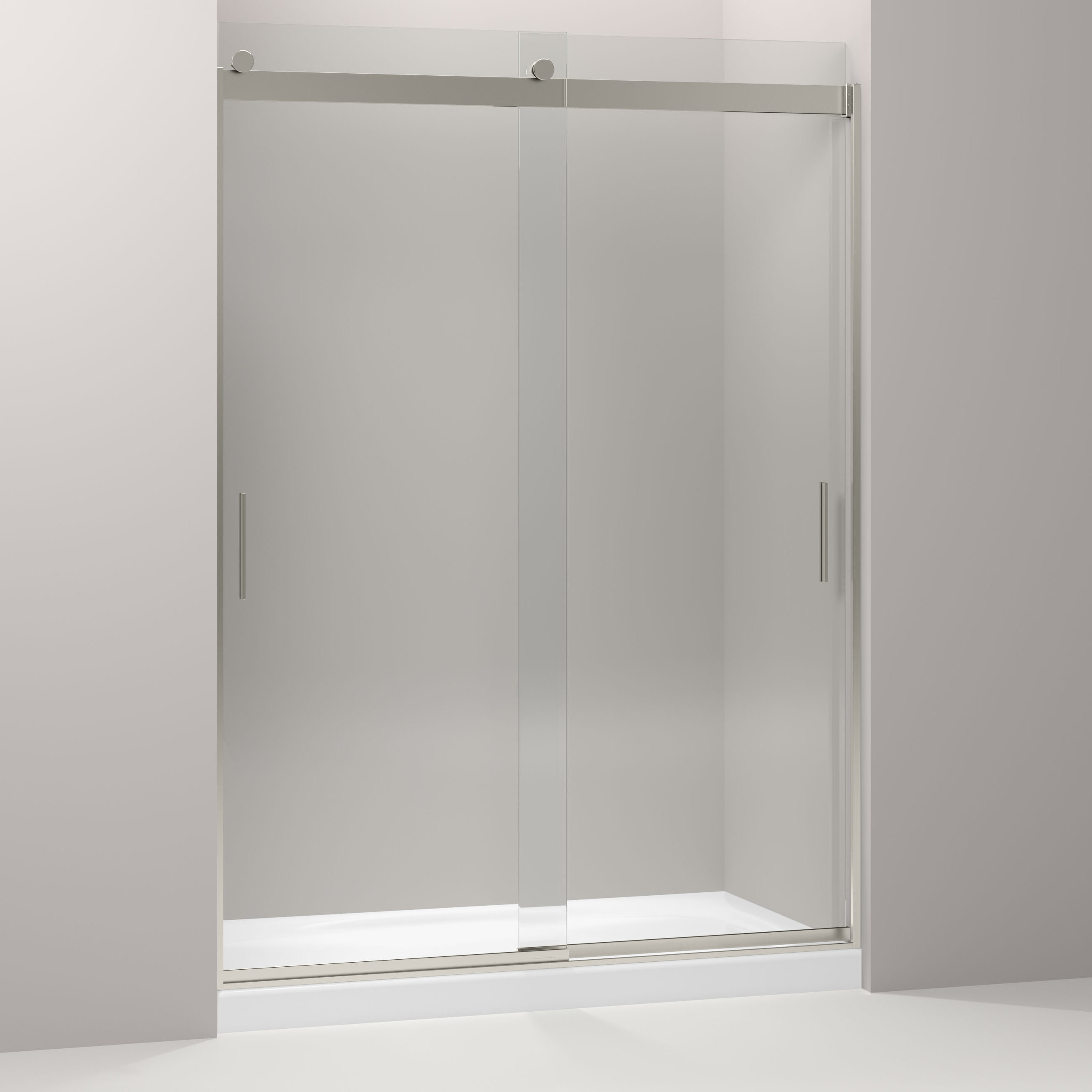 K L Nx Shp Abv Kohler Levity 59 62 W X H Double Sliding Shower Door With Blade Handles With Cleancoat Technology Reviews Wayfair