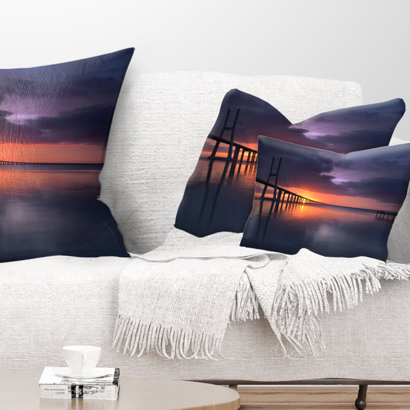 East Urban Home Pier Seascape Vasco Da Gama Bridge Portugal Lumbar Pillow Wayfair