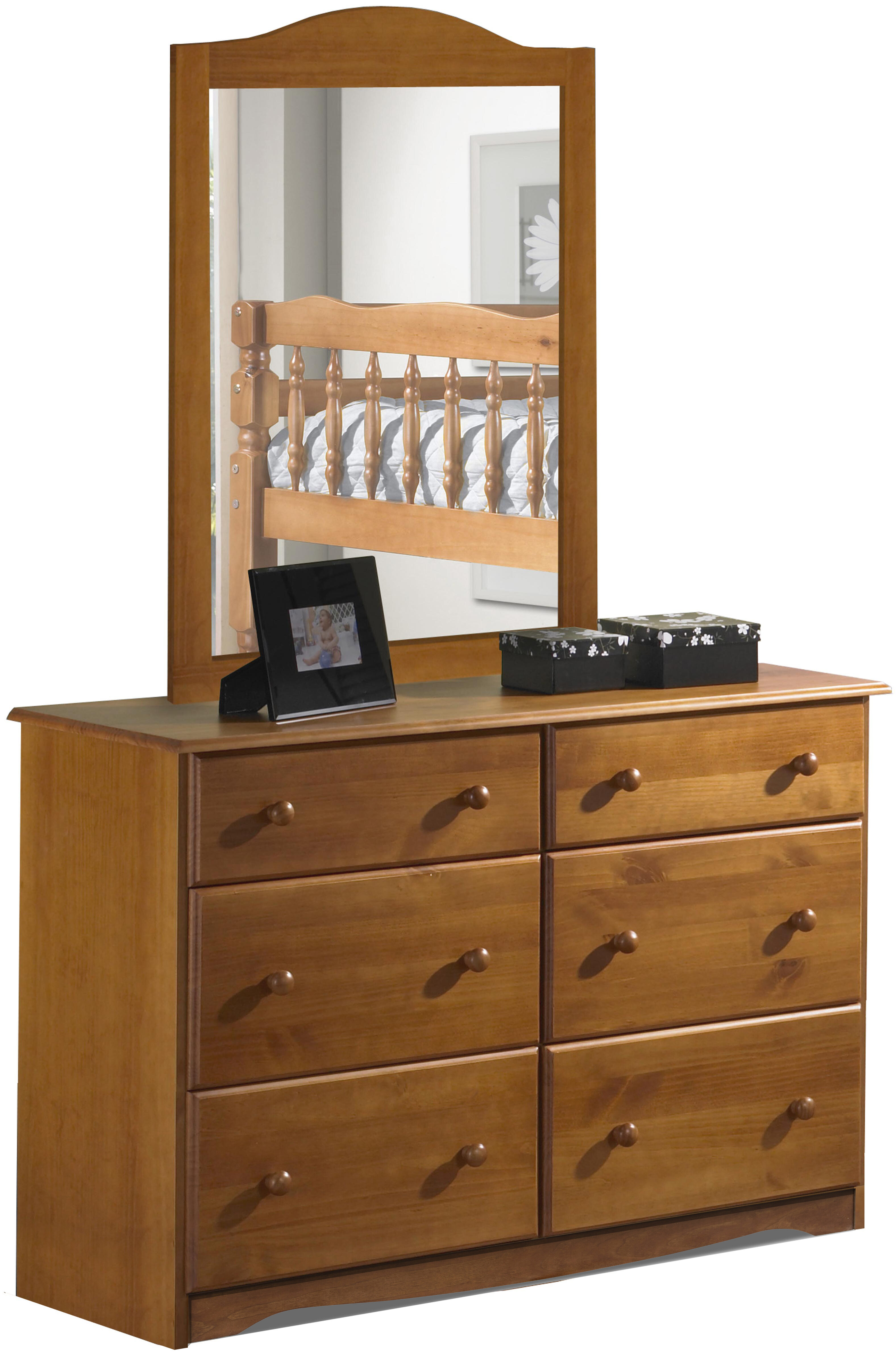 Charlton Home West Newbury 6 Drawer Double Dresser With Mirror