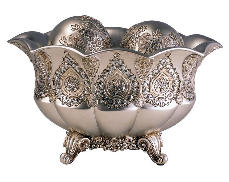 Paisley Glass Bowl Beautiful royal peacock design handcrafted elegant home decor
