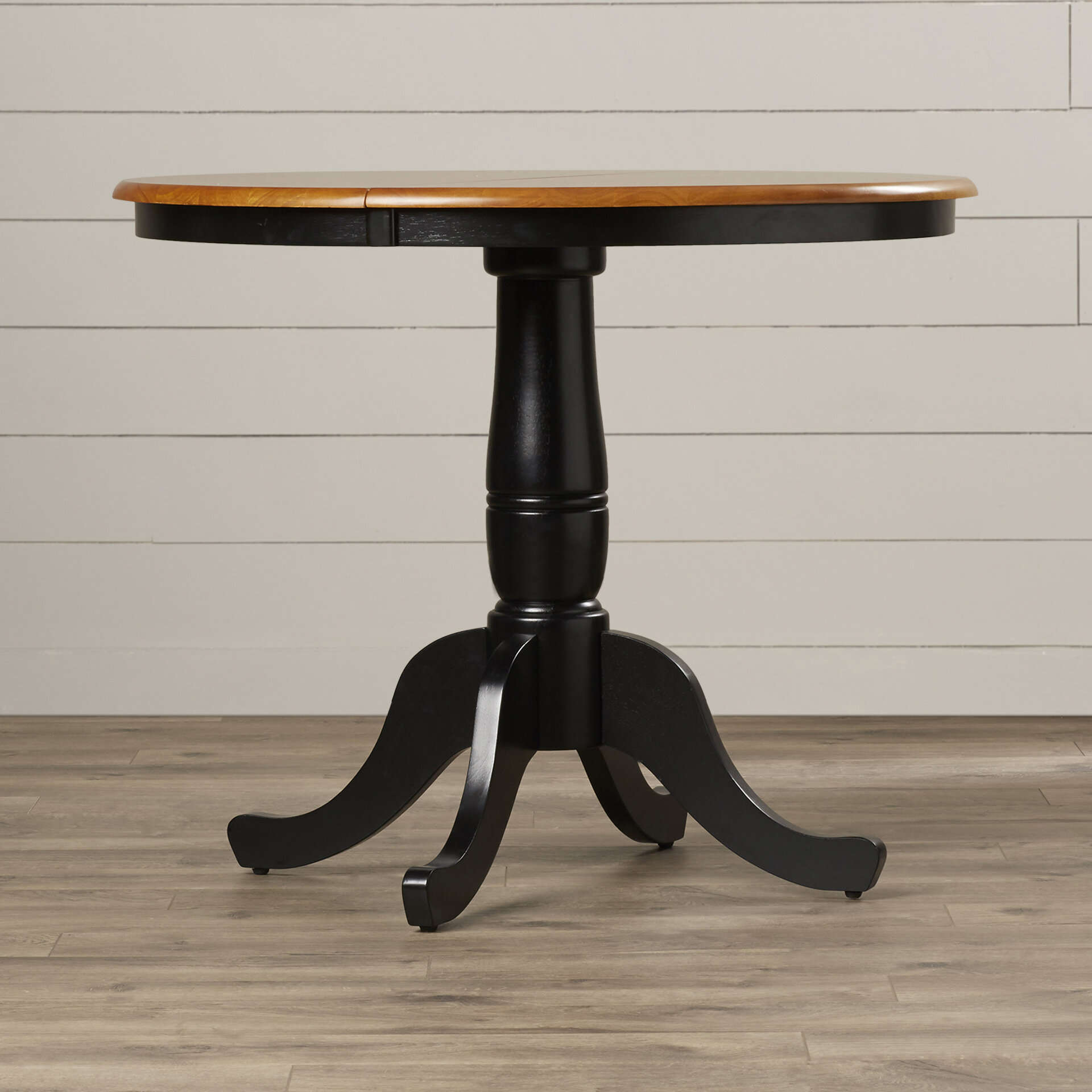 overbay extendable rubberwood solid wood dining table lark manor