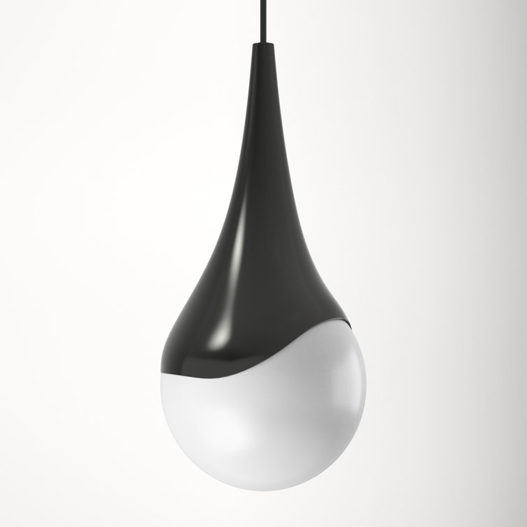 Opal Glossy Glass Pendant with Old Bronze Finish 1-Light