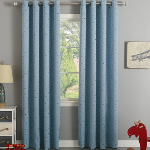 Valerie Window Geometric Blackout Thermal Grommet Curtain Panels (Set of 2)
