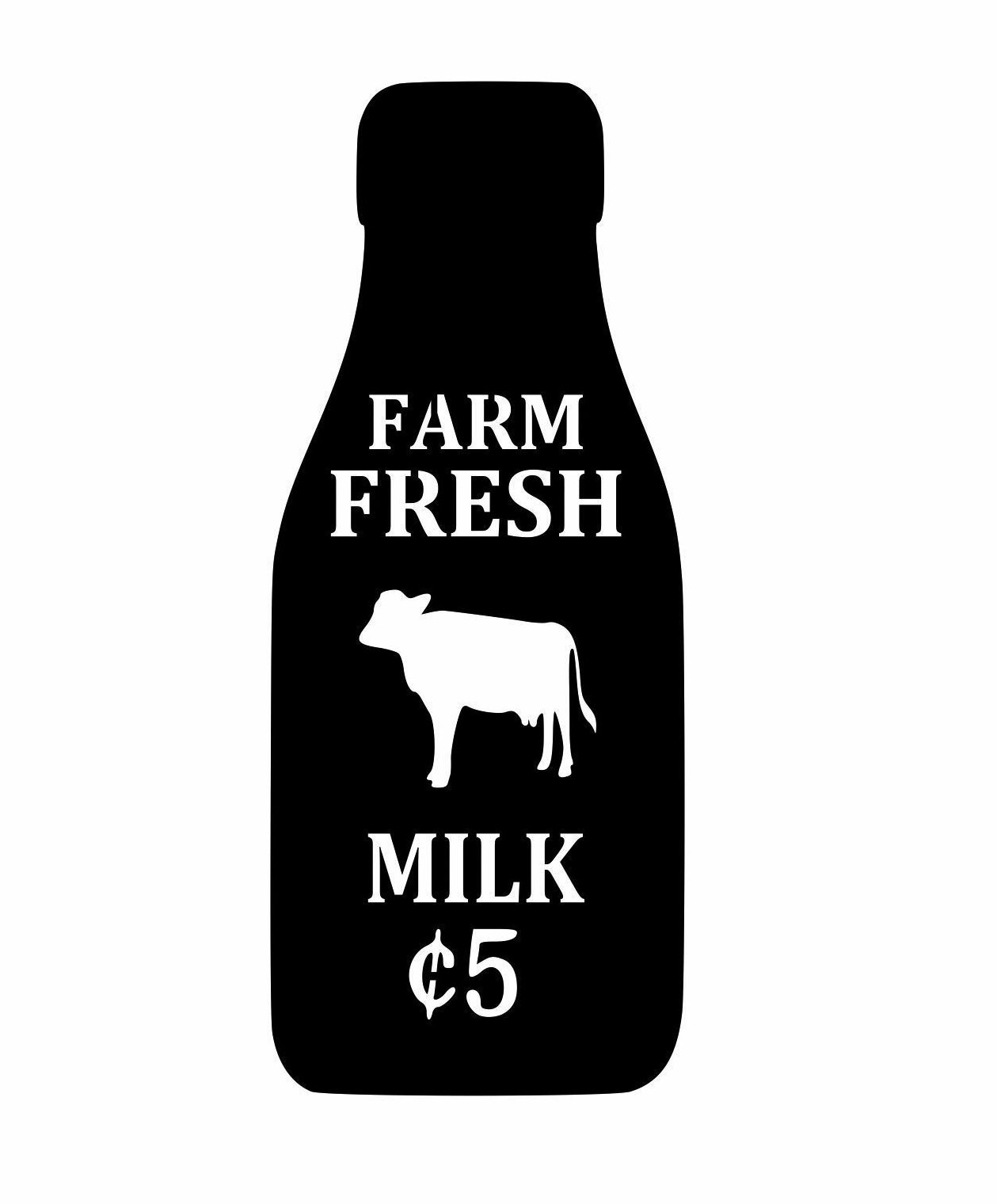 Gracie Oaks Farm Fresh Milk Script With Milk Bottle Laser Cut Steel Wall Decor Wayfair