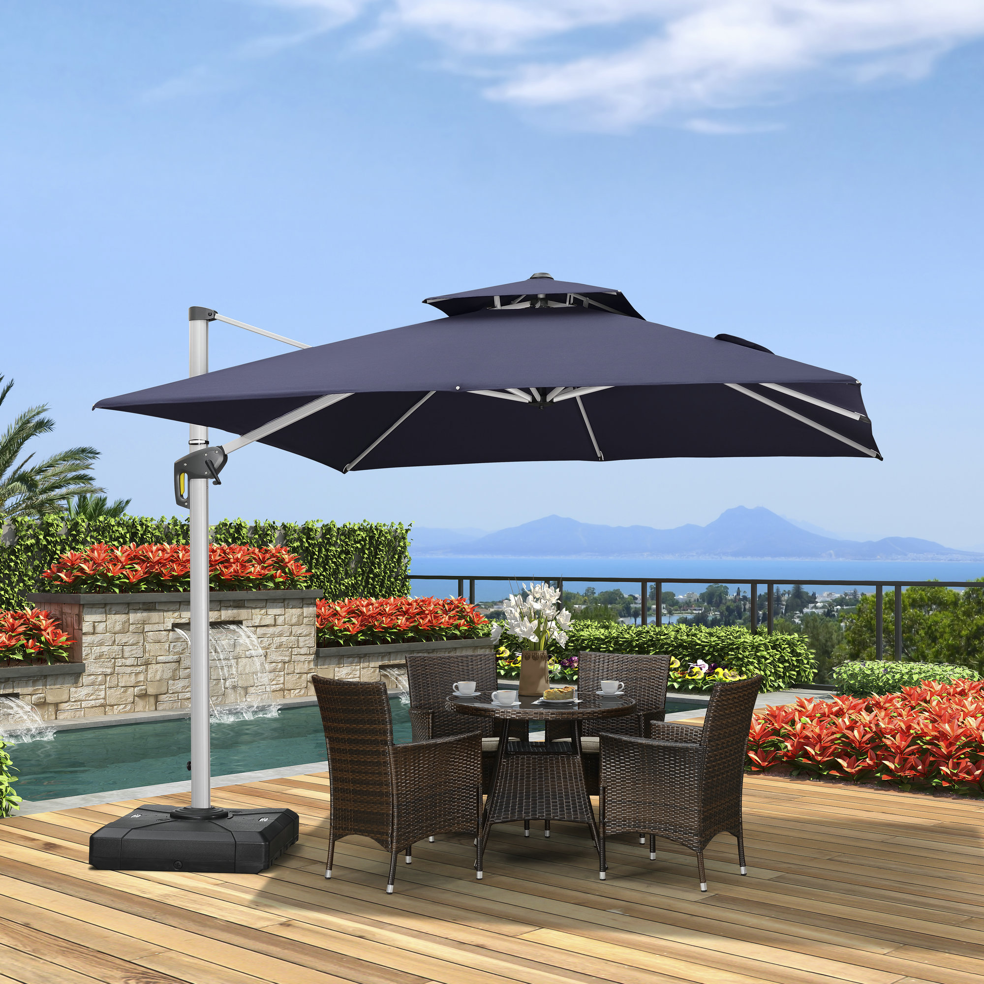 Latitude Run Vignette 12 Square Cantilever Umbrella Wayfair