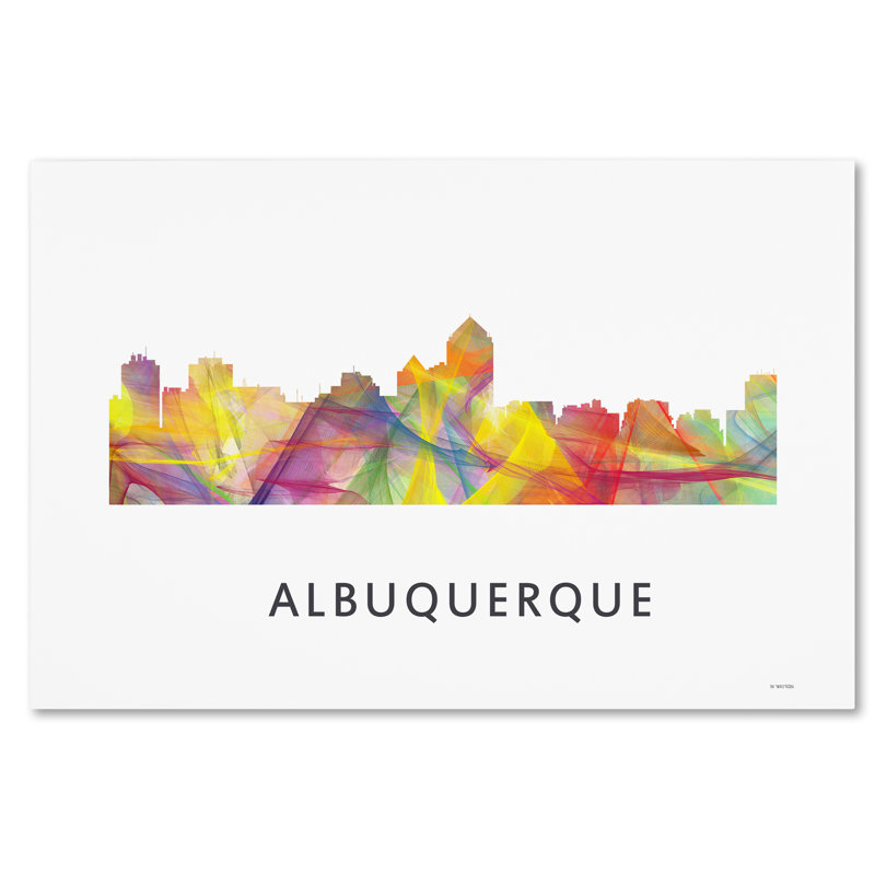 Trademark Art Albuquerque New Mexico Skyline Wb 1 Graphic Art On Wrapped Canvas Wayfair