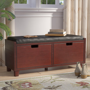 Go to store & view more images Red Barrel Studio Glen Wood/Upholstered Storage Bench