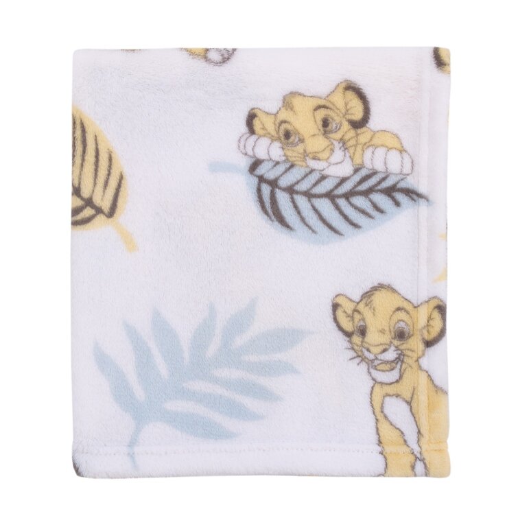 Embroidered and Applique Lion in Blue Warm Fleece Blanket Baby Shower Gift