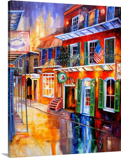 Canvas On Demand Bourbon Street Red By Diane Millsap Painting