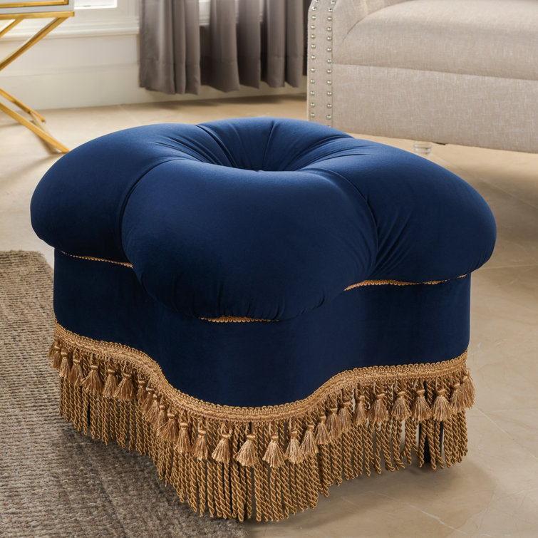 Velvet tufted stool clearance