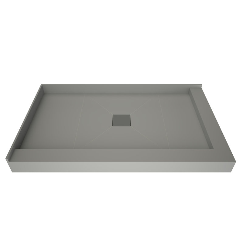Tile Redi Redi Base 48 In X 48 In Single Threshold Shower Base In Grey With Center Drain 4848c Pvc The Home Depot