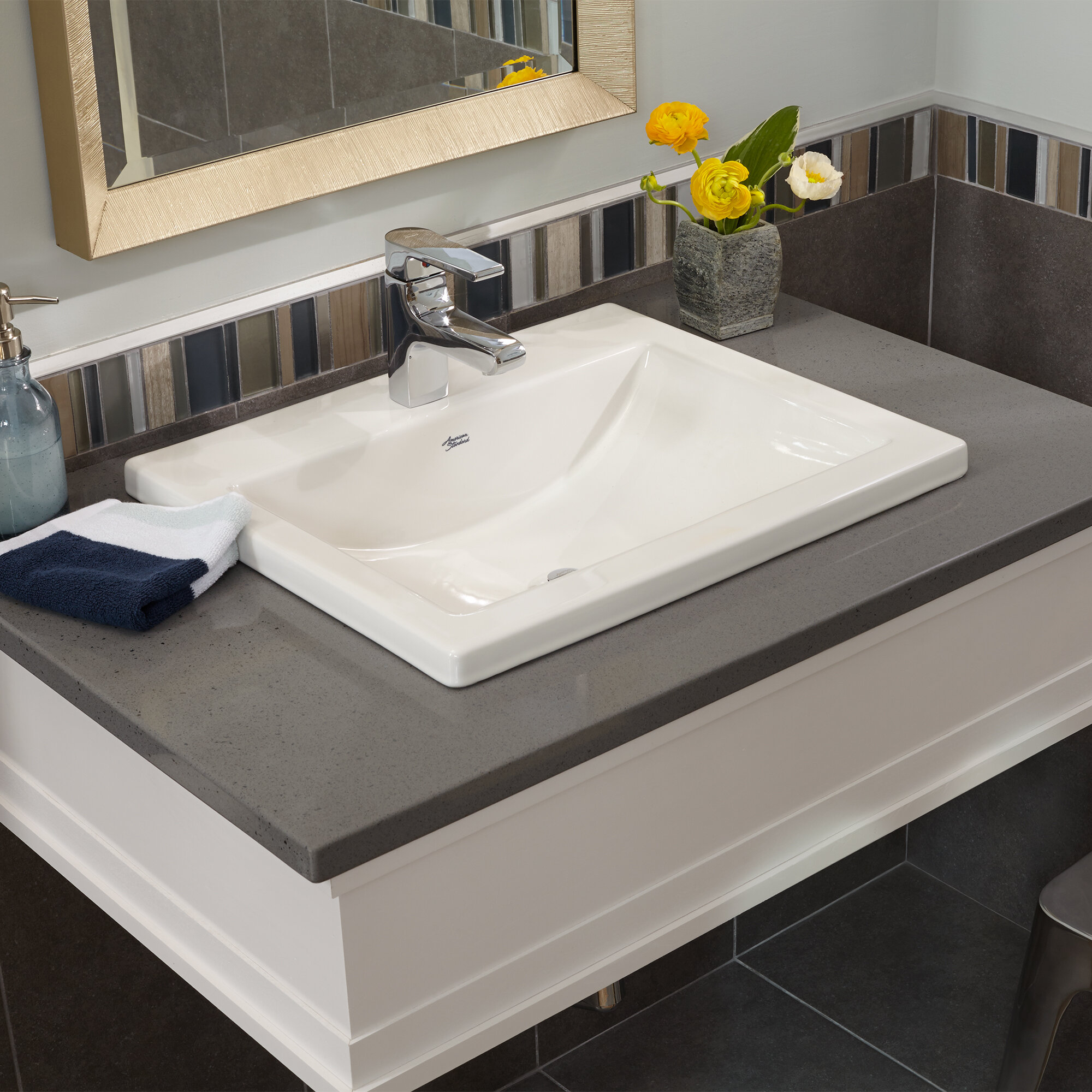 rectangular bathroom sink drop in