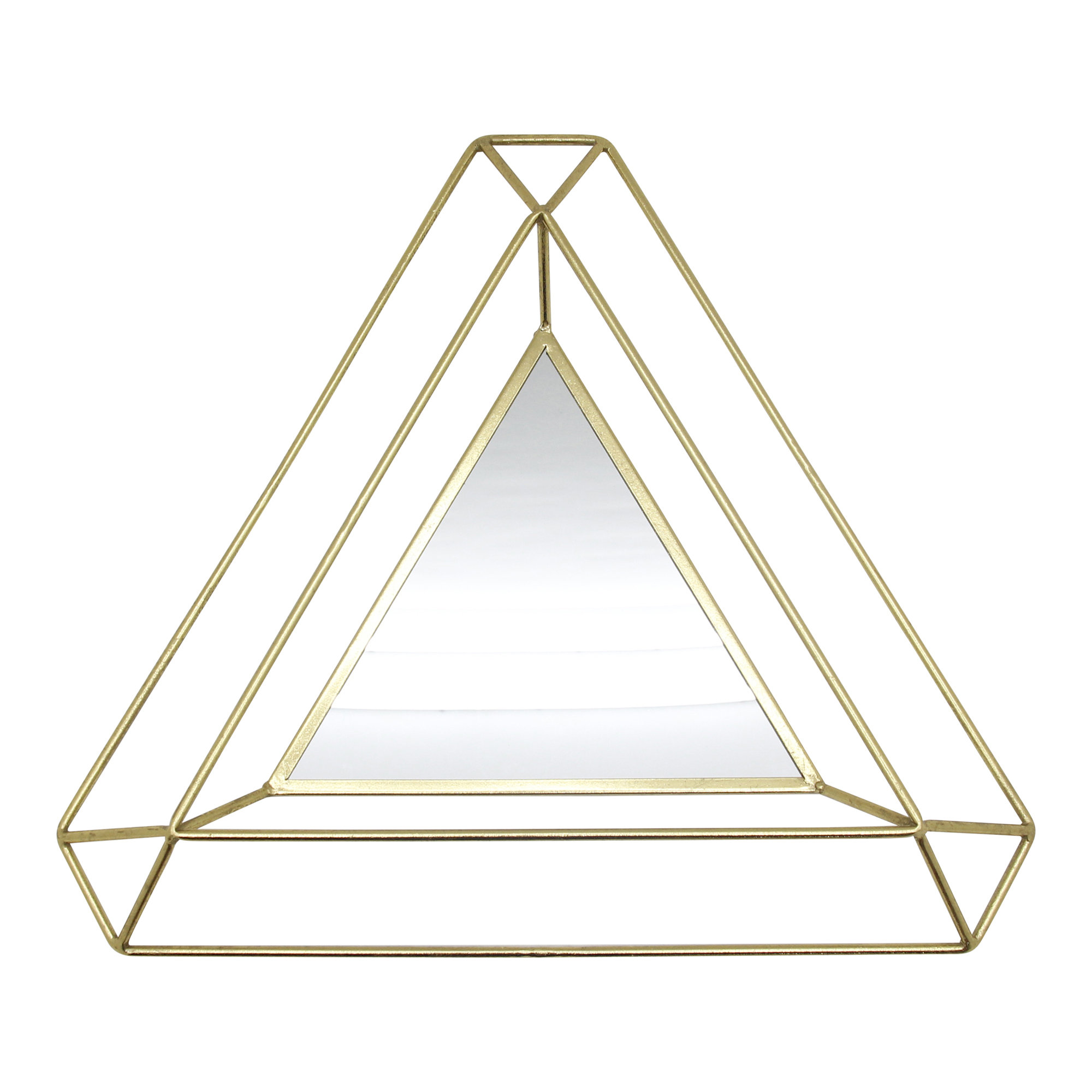 Everly Quinn Mahon Metal Triangle Glam Beveled Accent Mirror Wayfair