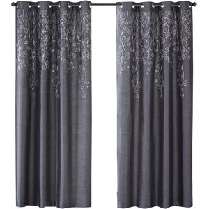 Monrovia Nature/Floral Semi-Sheer Grommet Single Curtain Panel