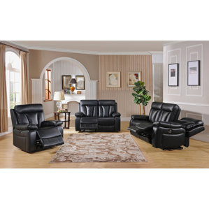 Muoi 3 Piece Leather Living Room Set b..