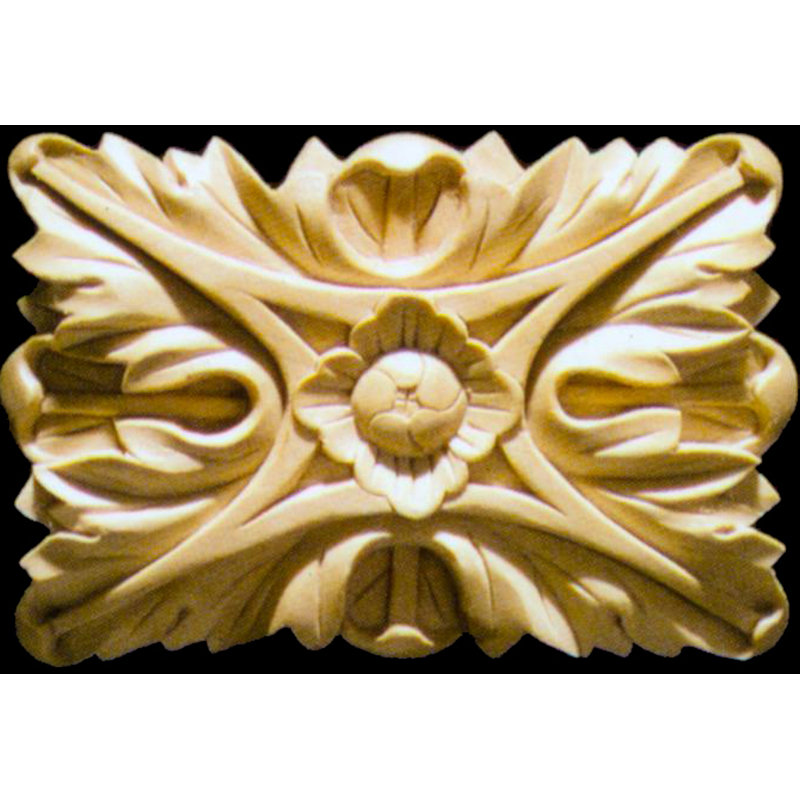 Hand Carved Hardwood Applique Rosette 3-1//2/"D