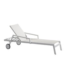 white metal outdoor chaise lounge