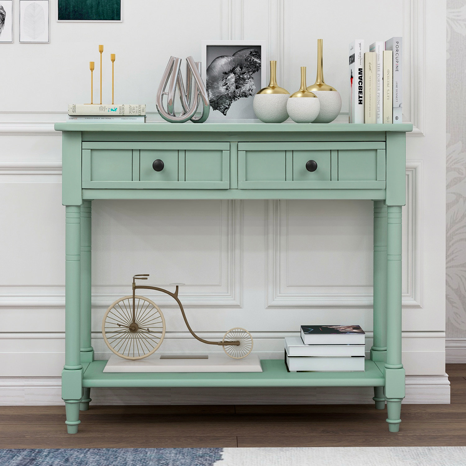 Highland Dunes Winchell 35 43 Solid Wood Console Table Wayfair