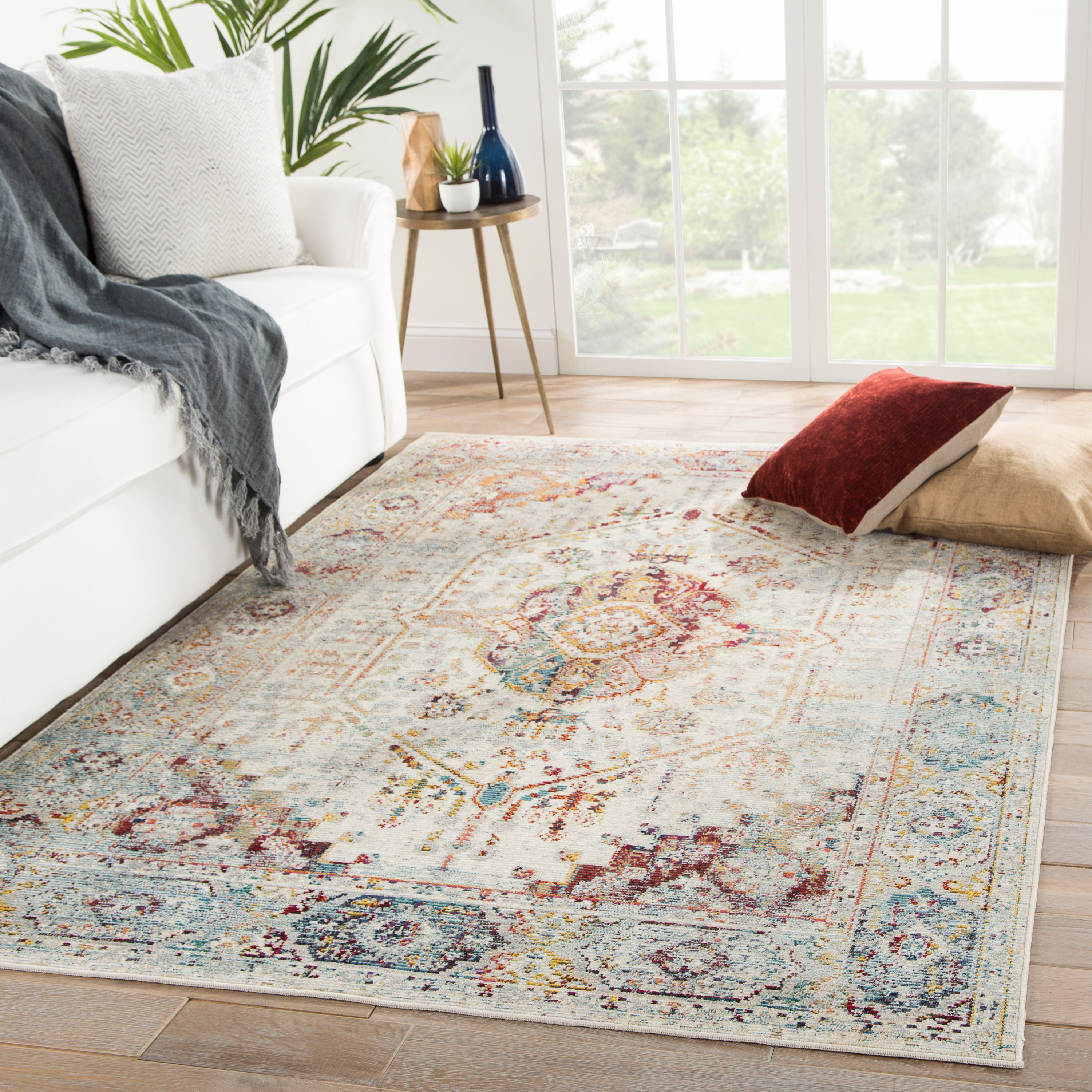 Bungalow Rose Valletta Oriental Beige Blue Indoor Outdoor Area Rug Reviews Wayfair Ca
