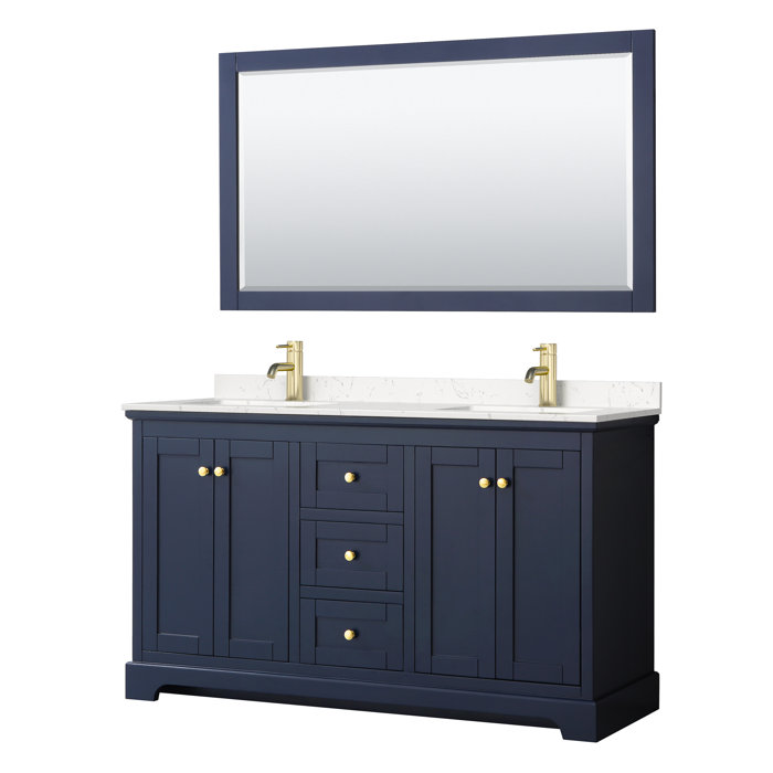 Wyndham Collection Avery 60" Double Bathroom Vanity Set ...