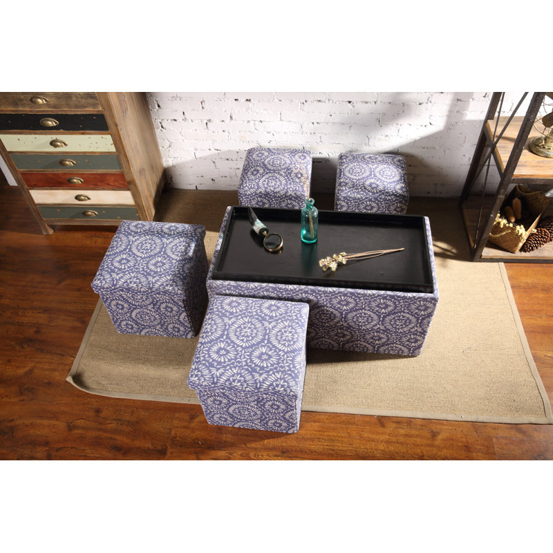 Winston Porter Morgan 5 Piece Storage Ottoman Set Wayfair Morgan 5 Piece Storage Ottoman Set
