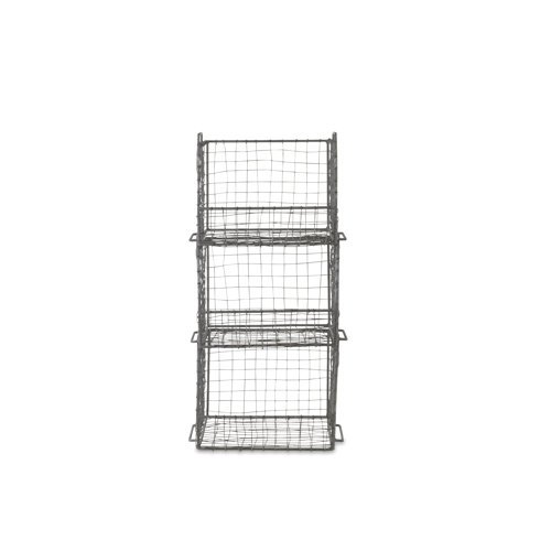 Nkuku - Distressed Grey Locker Room Stacking Shelf - Set of 3